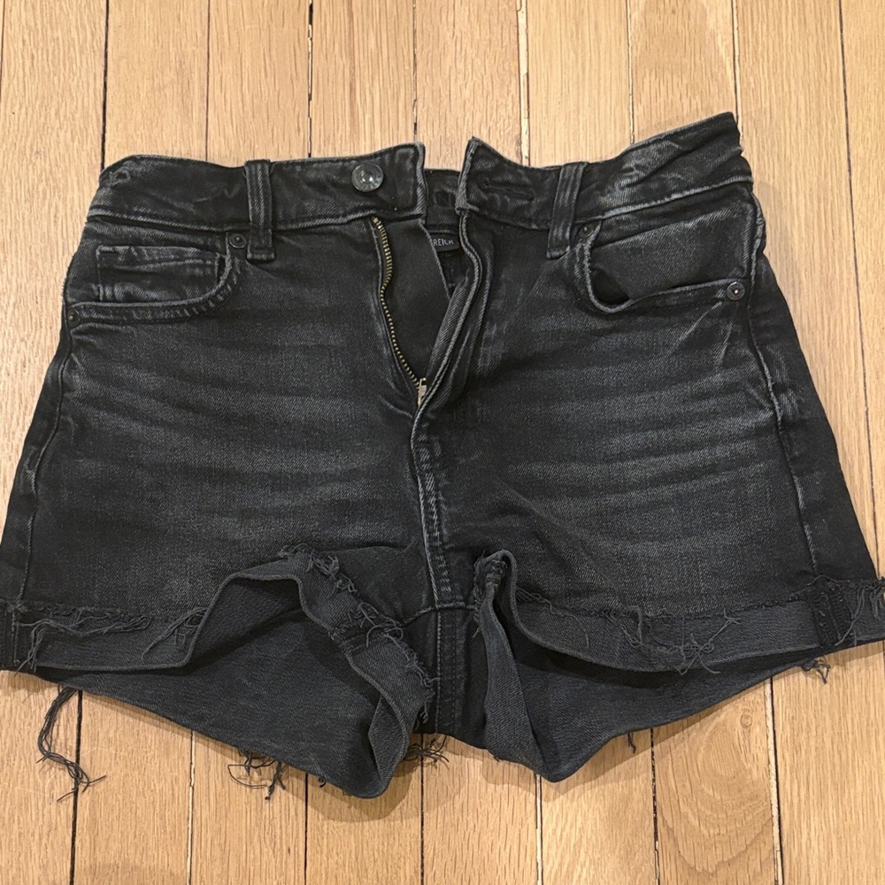 Black American Eagle Denim Women Shorts